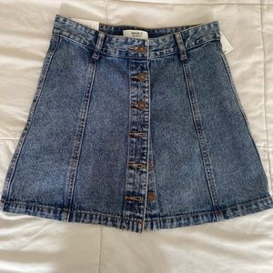 Denim button down skirt